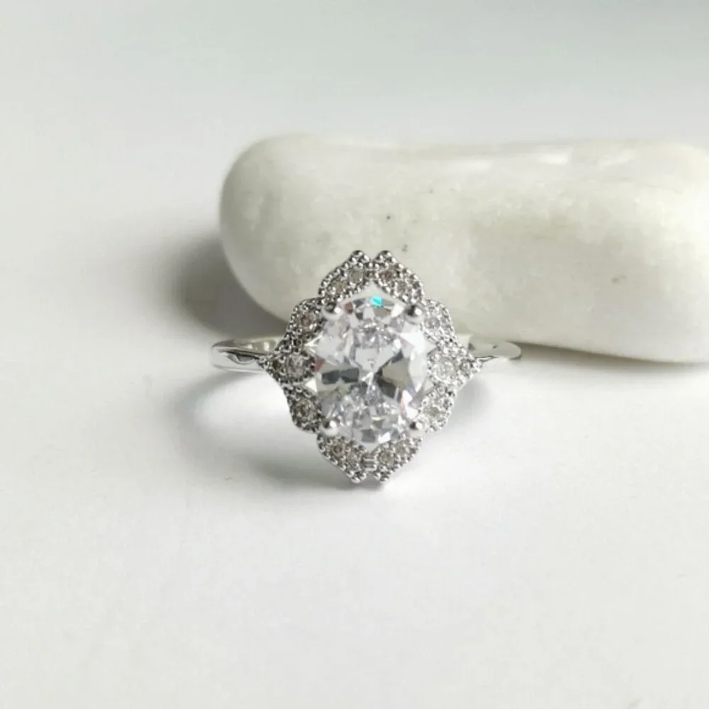 CZ Cocktail Engagement  Ring Size 7 NWT